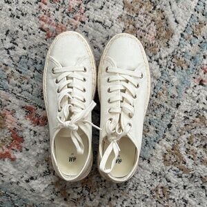 H&M Women's Cream Canvas Sneakers